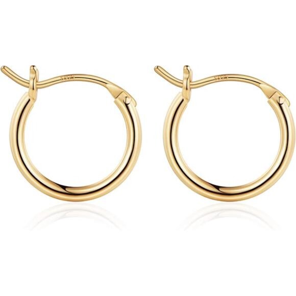 14K Gold Hoop Earrings for Women - Hypoallergenic - Picture 7 of 7